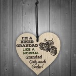 Biker Grandad Hanging Heart Plaques Sign Funny Motorcycle Gifts