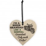 Biker Grandad Hanging Heart Plaques Sign Funny Motorcycle Gifts