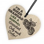 Biker Grandad Hanging Heart Plaques Sign Funny Motorcycle Gifts