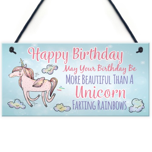 Happy Birthday Novelty Beautiful Unicorn Friendship Bestie Gift 