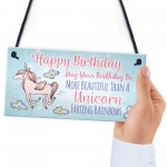 Happy Birthday Novelty Beautiful Unicorn Friendship Bestie Gift 