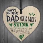 Funny Happy Birthday Hanging Heart Your Farts Stink Dad Son Gift