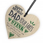 Funny Happy Birthday Hanging Heart Your Farts Stink Dad Son Gift