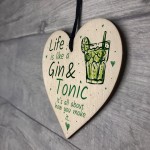 Life Is Like Novelty Kitchen Heart Wood Plaque Birthday Gin Sign