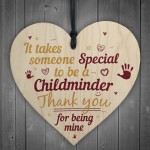 Special Childminder Wooden Heart Babysitter Plaque ThankYou Sign