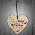 Special Childminder Wooden Heart Babysitter Plaque ThankYou Sign