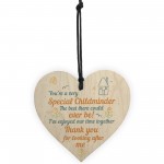 Special Childminder Shabby Chic Heart Babysitter Plaque Thankyou