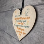 Special Childminder Shabby Chic Heart Babysitter Plaque Thankyou