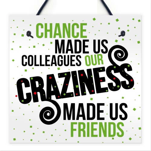 Chance Made Us Colleagues Plaque Sign Friendship Thank You Gift