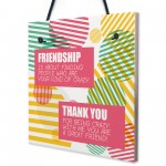 Crazy Friendship Sign Best Friend Hanging Plaque Thank You Gifts