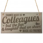 Chance Made Us Colleagues Hanging Plaque Sign Friendship Gift