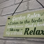 Garden Rules Novelty Hanging Plaque SummerHouse Sign Garden Shed