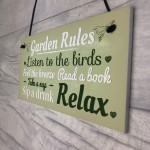 Garden Rules Novelty Hanging Plaque SummerHouse Sign Garden Shed