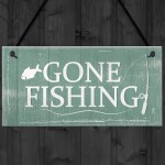 Gone Fishing Hanging Plaque Nautical Sign Dad Grandad Birthday