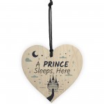 Prince Sleeps Here Plaque Boys Bedroom Accessory Blue Kids Wall