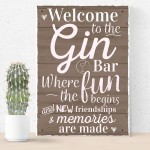 Gin Bar Hanging Plaque Alcohol Party Novelty Birthday Gift 