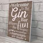 Gin Bar Hanging Plaque Alcohol Party Novelty Birthday Gift 