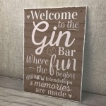 Gin Bar Hanging Plaque Alcohol Party Novelty Birthday Gift 