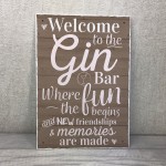 Gin Bar Hanging Plaque Alcohol Party Novelty Birthday Gift 