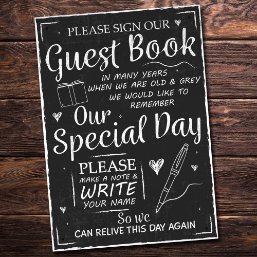 Sign Guest Book Wedding Table Chalkboard Plaquea Wedding Decor 