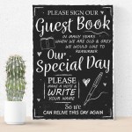 Sign Guest Book Wedding Table Chalkboard Plaquea Wedding Decor 