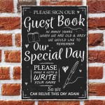 Sign Guest Book Wedding Table Chalkboard Plaquea Wedding Decor 