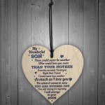 My Wonderful Son Wooden Heart Mum Son Special Birthday Gift