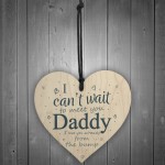 Daddy To Be Can't Wait Wooden Heart Dad Father Funny Card Love 