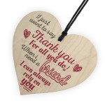 Best Friend Friendship Thank You Gifts Wooden Hanging Heart 