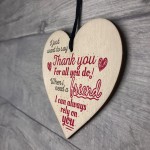 Best Friend Friendship Thank You Gifts Wooden Hanging Heart 