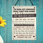 Rules to Non Pet Owners Retro Sign Wall Plaque Dog Cat Lover