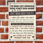 Rules to Non Pet Owners Retro Sign Wall Plaque Dog Cat Lover