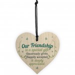 Our Friendship Quote Wood Heart Sign Best Friend Plaque Birthday