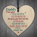 Daddy I Love You Wood Heart Father's Day Gifts For Him Dad