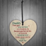 Daddy I Love You Wood Heart Father's Day Gifts For Him Dad