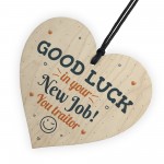 Good Luck Wooden Heart Boss Friend Leaving Gift For Colleagues 