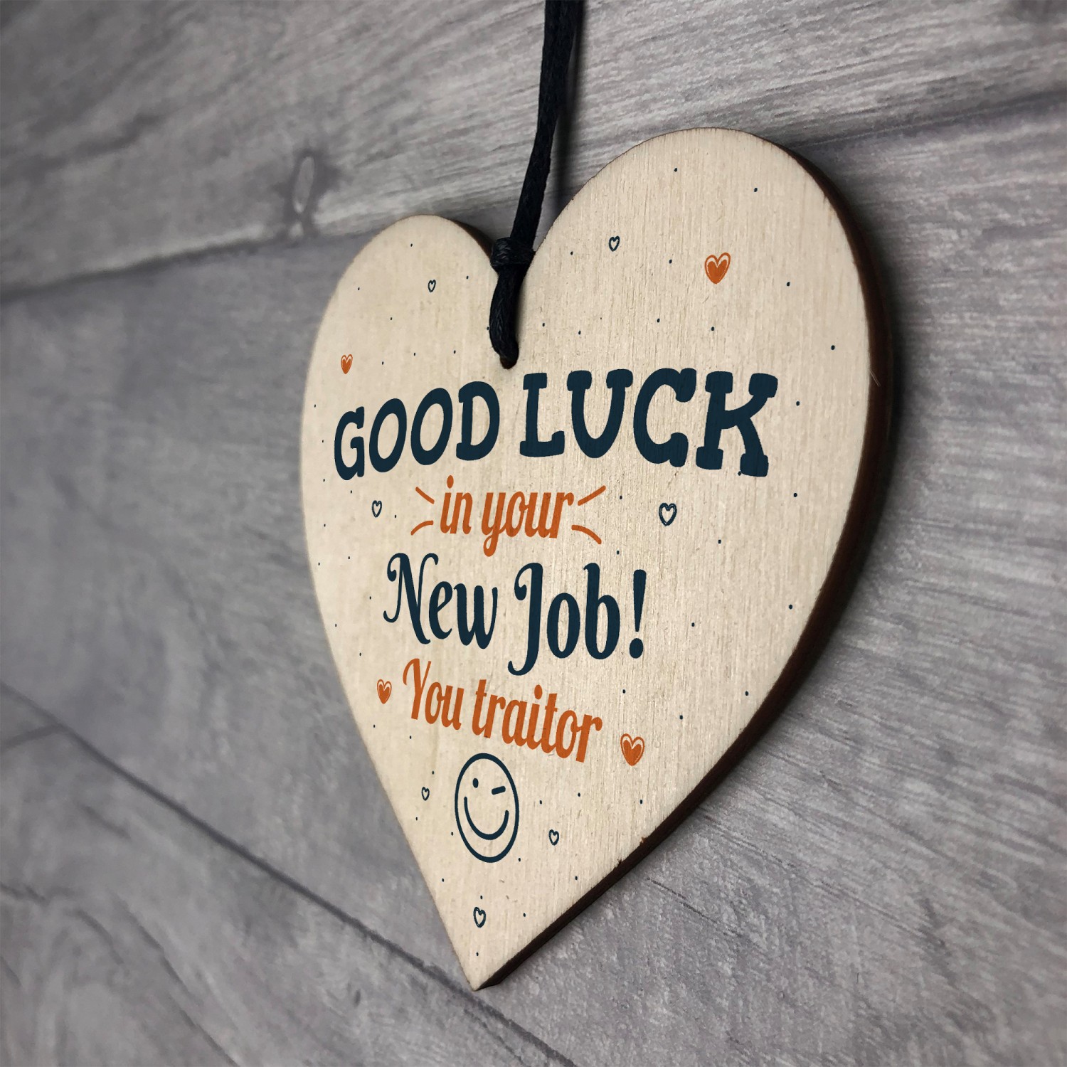 Good Luck Wooden Heart Boss Friend Leaving Gift For Colleagues