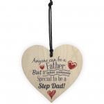 Special Stepdad Fathers Day Birthday Gift Present Wooden Heart