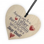 Special Stepdad Fathers Day Birthday Gift Present Wooden Heart