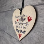 Special Stepdad Fathers Day Birthday Gift Present Wooden Heart