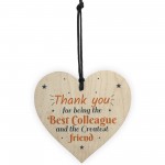 Thank You Wood Heart Friendship Gift For Colleague Friend New