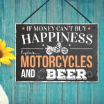 Motorcycle Beer Plaque Alcohol Pub Plaque Funny Man Cave Wall 