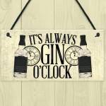 Gin OClock Friend House Warming Birthday Gift Plaque Alcohol 