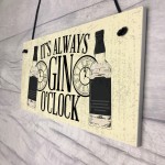 Gin OClock Friend House Warming Birthday Gift Plaque Alcohol 