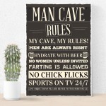 Man Cave Rules Sign Funny Father's Day Gift Man Cave Shed Signs