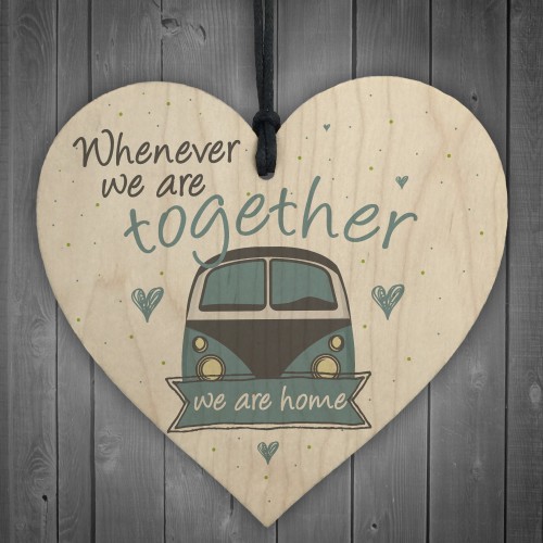 Together Caravan Wooden Family Plaque Shabby Chic Home Decor 