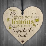 Tequila Funny Pub Friendship Alcohol Gift Wooden Plaque Garden 