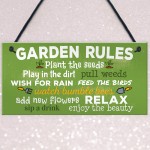 Garden Rules Relax Novelty Plaques SummerHouse Sign Garden