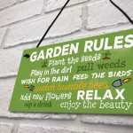 Garden Rules Relax Novelty Plaques SummerHouse Sign Garden