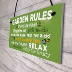 Garden Rules Relax Novelty Plaques SummerHouse Sign Garden